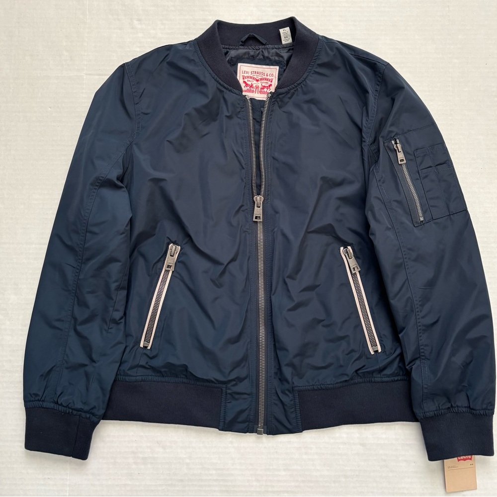 New Levi's Women's Lightweight Zip-Detail Bomber Jacket Size XL